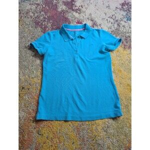Lilly Pulitzer Blue Collared Polo Slimfit Short Sleeve Women's Size Medium